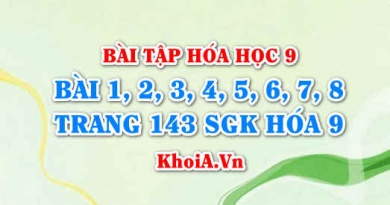 Bài tập Axit Axetic CH3COOH: Giải bài 1, 2, 3, 4, 5, 6, 7, 8 trang 143 SGK Hóa 9